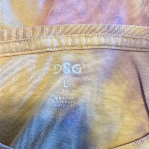 Tie Dye Athleisure Cropped Boxy Tee T-Shirt Love More Pink Lavender Size Large - Picture 6 of 8